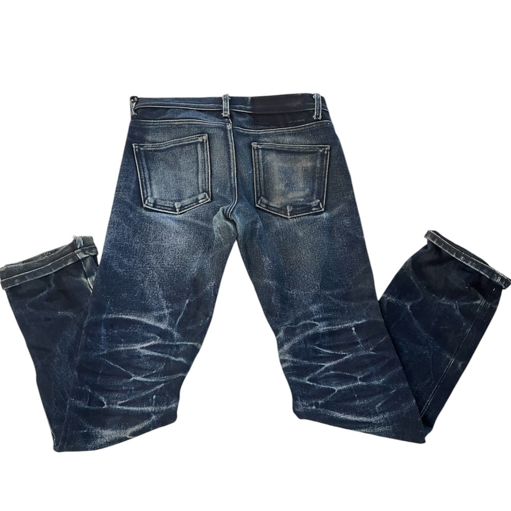 Naked & Famous Denim Men’s Elephant 4 Skinny Jeans - Dark Blue with fading - Picture 2 of 16